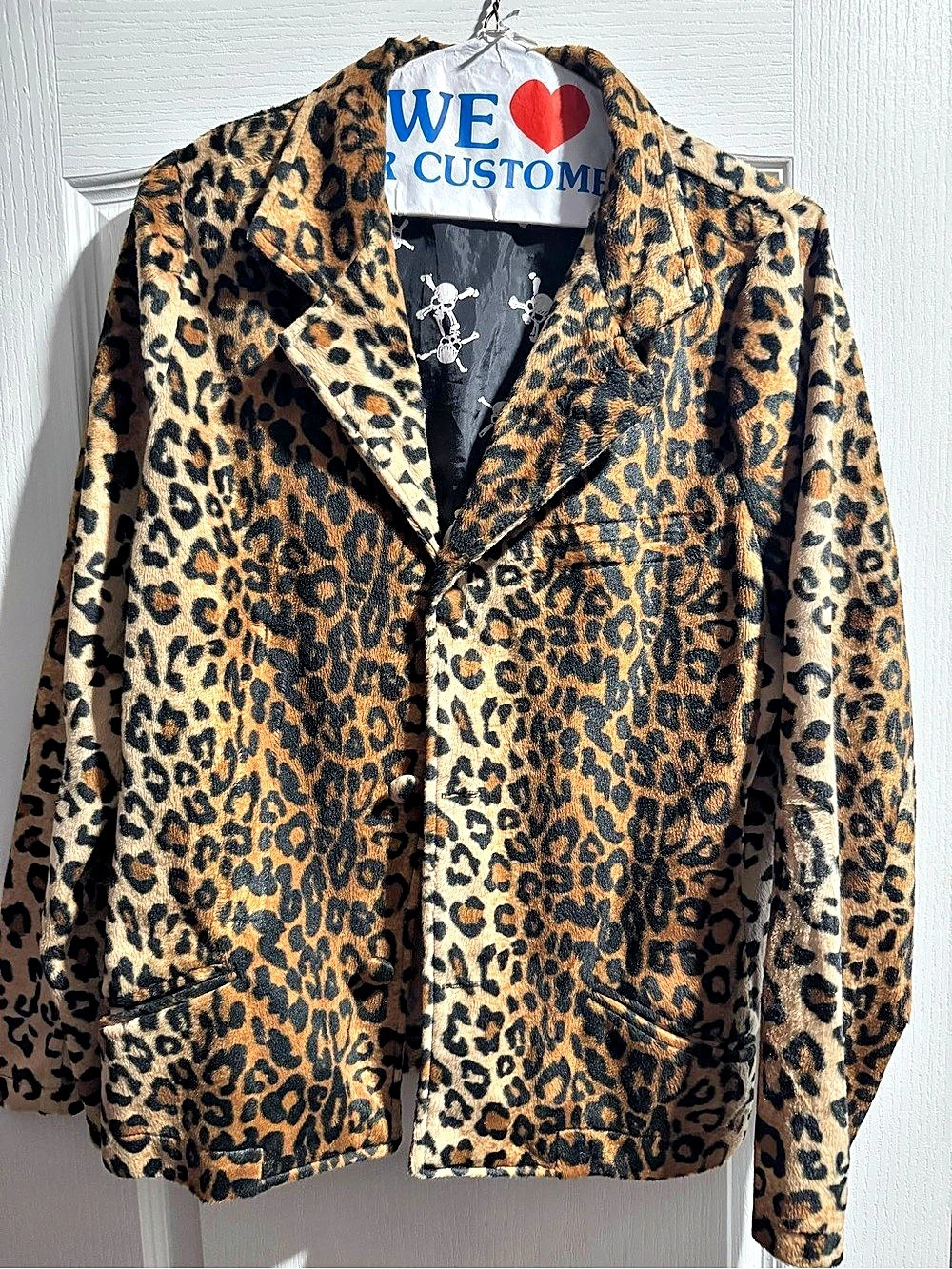 Vintage Y2K SERIOUS Leopard Faux Fur Blazer / Rockstar Glam Punk Jacket